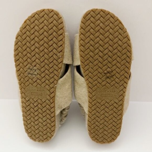 Cole Haan Mojave Criss Cross Slide Sandals Oatmeal Wool Size 6B - Picture 6 of 7